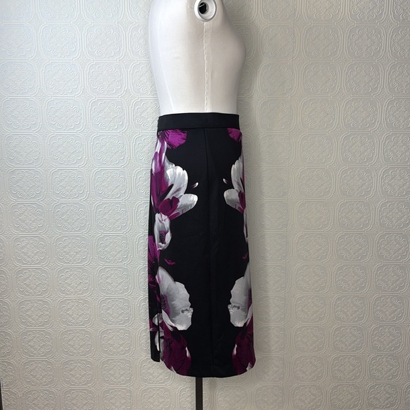Alfani | Black and Purple Floral Midi Skirt, Size S, NWT - Picture 8 of 9